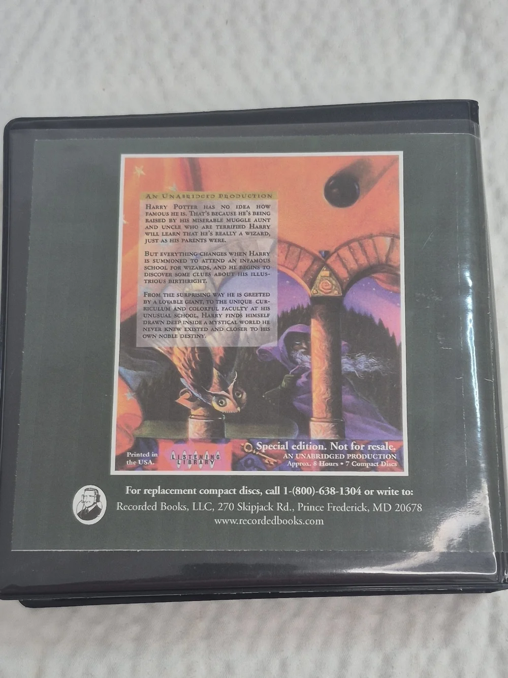 Harry Potter and the Sorcerer's Stone Black Audiobook Case